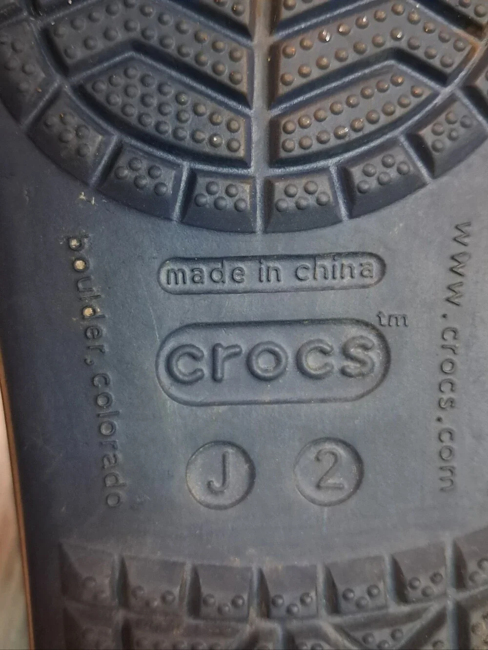 CROCS Junior Bayaband Blue & White Sandals Strap Hook & Loop Size J 2